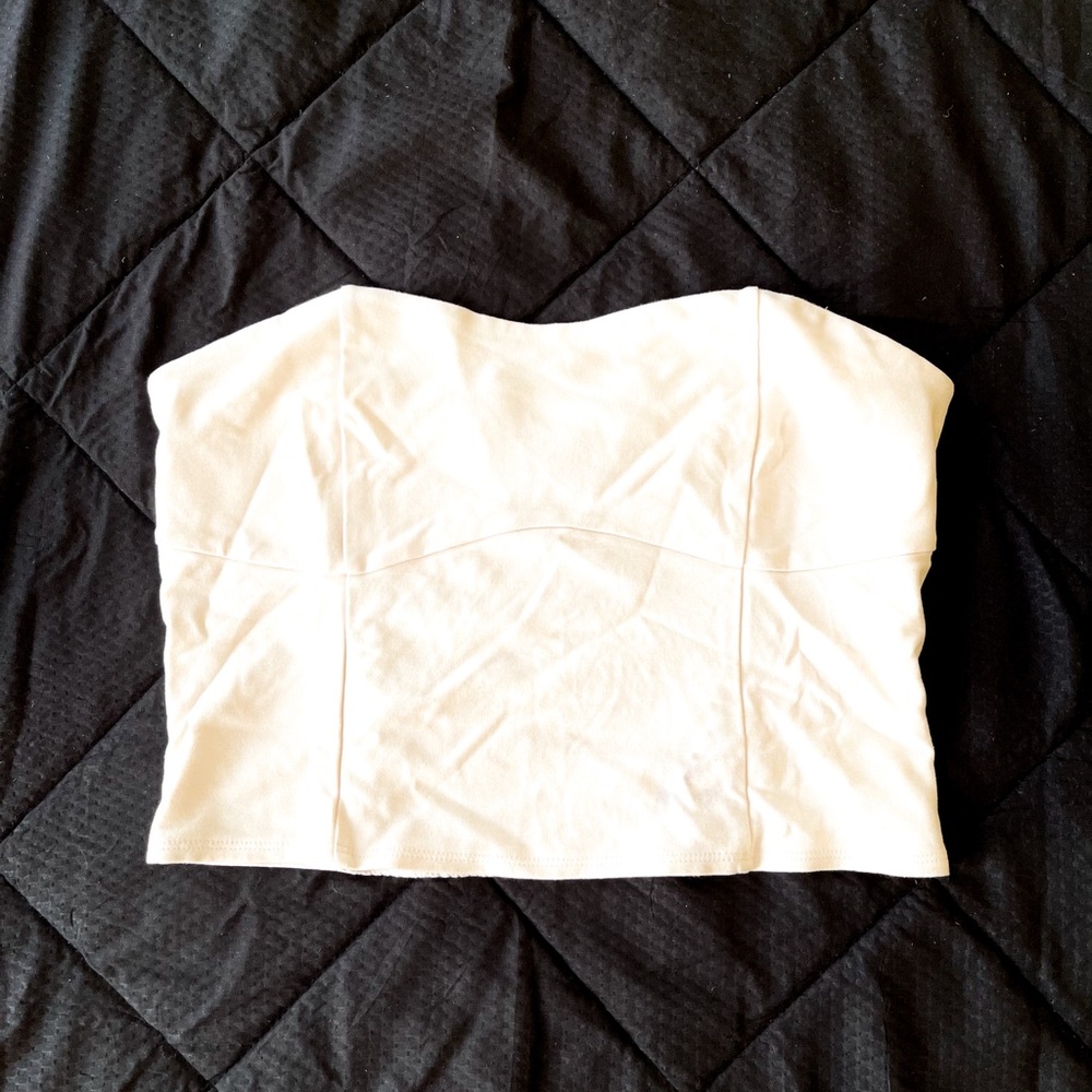 a new day White Strapless Crop Top